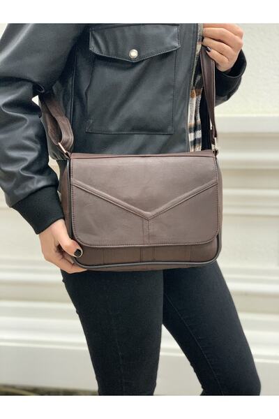 Deribag Γνήσιο δέρμα, Σταυρός ιμάντας, Μεσαίο μέγεθος, καφέ, Γυναικεία τσάντα...