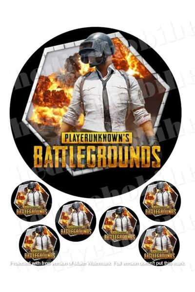 hediyehobihersey Pubg Yenilebilir Gıda Baskısı, Yenilebilir Pasta Süsü, Kurab...