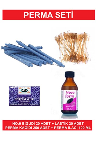 Kocaman Kozmetik Perma Bigudi Seti No:0 En Ince 20 Adet 0 Numara Bigudi 20 Lastik Perma Kağıdı Perma Ilacı