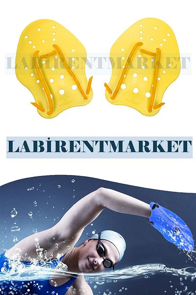 TRENDZONE Yellow Adjustable Swimming Hand Flippers 4 Colors with Carrying Bag - Swimming Aid For Sea And Pool