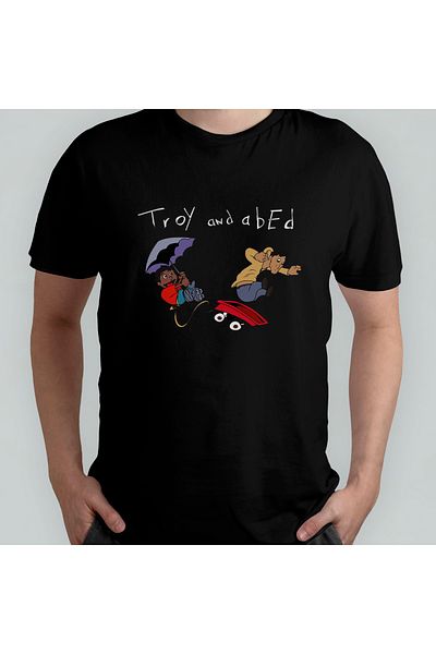 Pixxa Troy And Abed In The Morning - Community 100% Cotton Crew Neck T-shirt Μοντέλο - 5