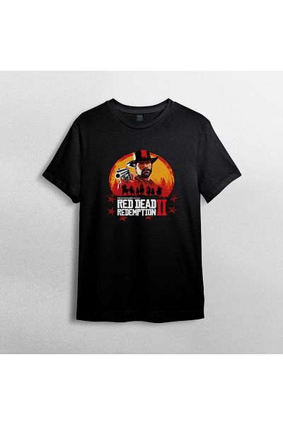 Pixxa Red Dead Redemption 100% Cotton Crew Neck T-shirt Model - 2