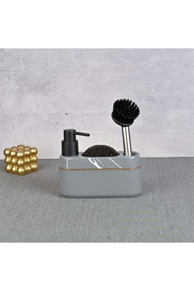 Romans Seramik Sıvı Sabunluk&deterjanlık&fırçalık Gri