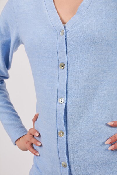 Pousse Collection Kadın Mavi Rengi Yumoş Hırka