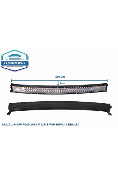 Genel Markalar Off Road Led Bar 3 Sıra105 Cm Eğimli Turuncu Beyaz 5 Mod