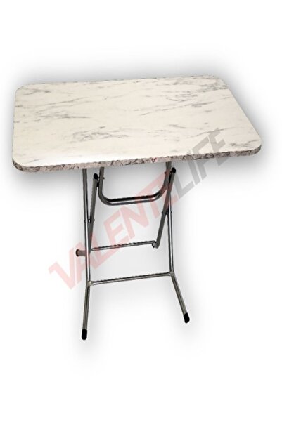 VALENTELİFE Beyaz Katlanır Masa 60x100 Çalışma Mutfak Ve Yemek Masası