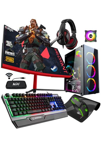 Zeiron Afx25 Ryzen 5 3600 8gb 256gb+500gb Rx550 4gb 23.8" Curved Oyuncu Bilgi...