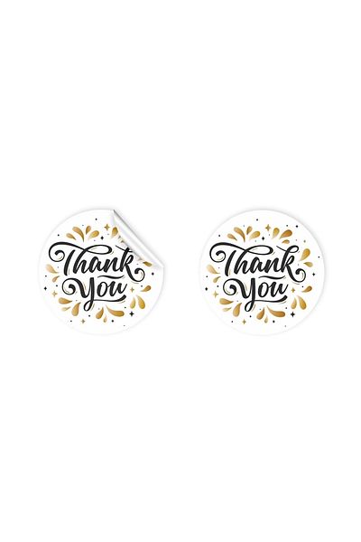 anka design Coated Sticker (4x4cm) 48 Pieces - Thank You -