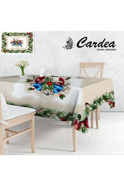 Cardea Merry Christmas Printed Tablecloth 150x220