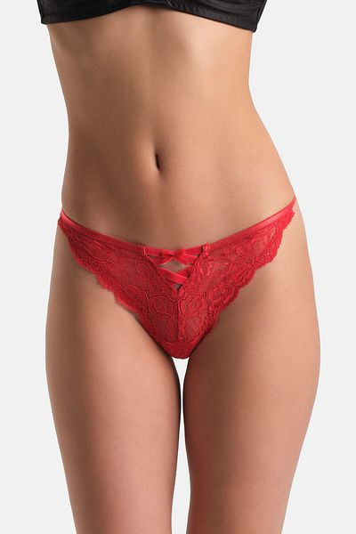 Dagi Red Patterned Cotton Hipster