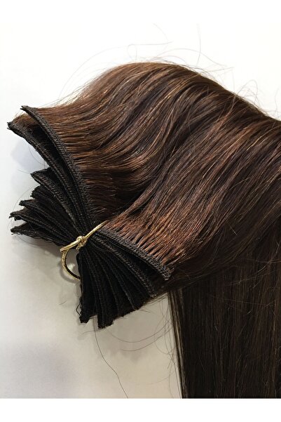 RENGARENK Dark Brown 8 Piece Snap Hair 65 cm 150 Gr Colorful Colorful Wig wit...