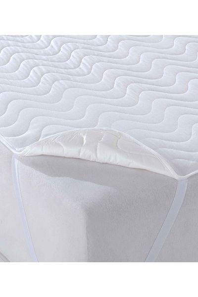 BabyMeva Quilted 4 Corner White Mattress Protector Single Double Water Liquid Proof Anti-Sweat