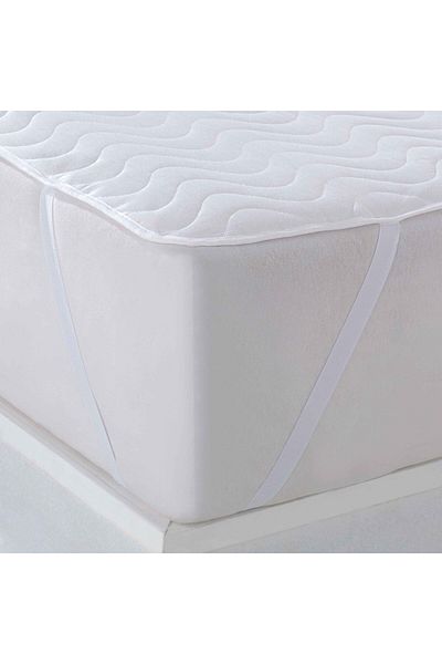 BabyMeva Quilted 4 Corner White Mattress Protector Single Double Water Liquid Proof Anti-Sweat