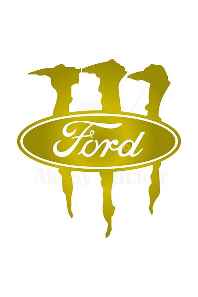 Akçay Sticker Ford Claw Sticker Ford Sticker Ford Auto Sticker Monster Sticker Gold 15cm X 13cm