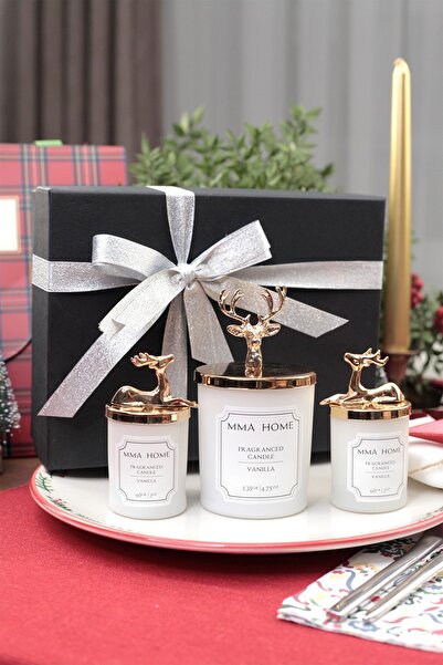 Mutlu Mutfak Atölye Hediye Kutulu Yılbaşı Mum Seti Vanilya Kokulu