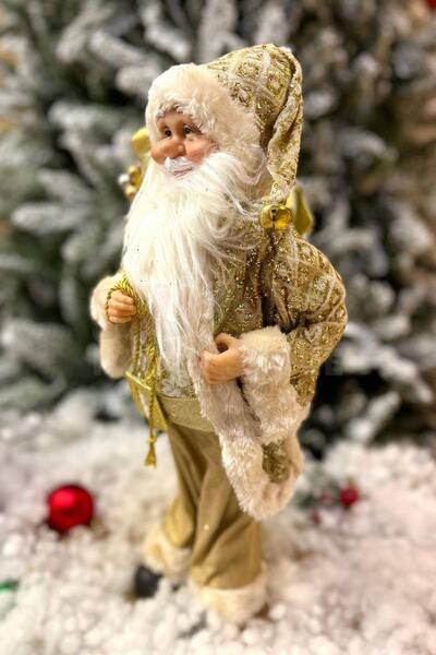 Huzur Party Store Διακοσμητικό 45 εκ. Άγιος Βασίλης Χρυσό Χρυσό Κίτρινο Χρώμα Πρωτοχρονιάτικο Πρωτοχρονιάτικο Στολίδι