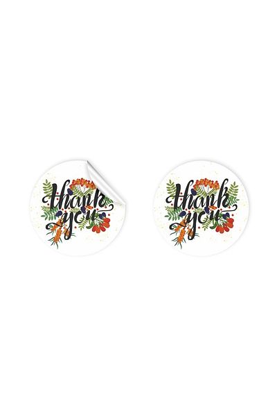 anka design Coated Sticker 4x4cm 48 Pieces Thank You