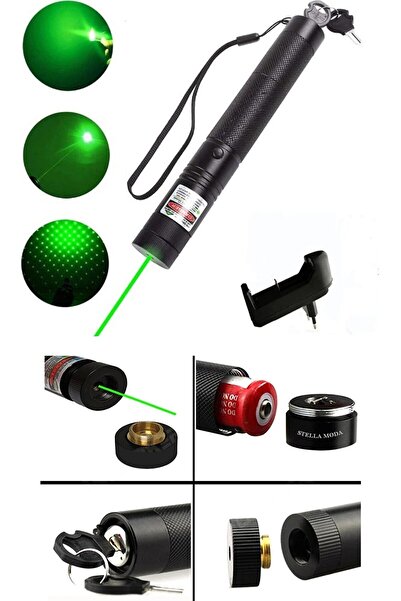 Genel Markalar Şarjlı Anahtar Emniyetli Yeşil Lazer Pointer 1000mw Yüksek Güç...
