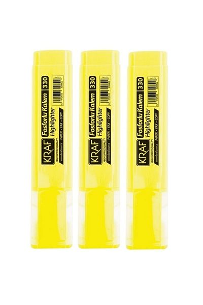 KRAF Yellow Highlighter 3 pcs