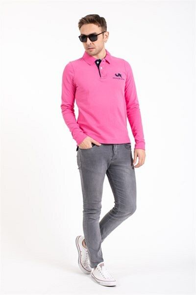Villager&Son A.s. Μπλουζάκι με στάμπα Polo Neck U-sleeve Pink
