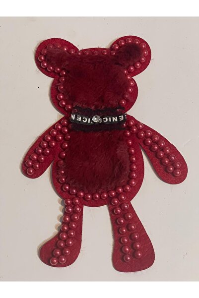 Gönülden Tasarım 25x16 Cm Boncuklu Peluş Ayı Aplike Arma Yama Aksesuar