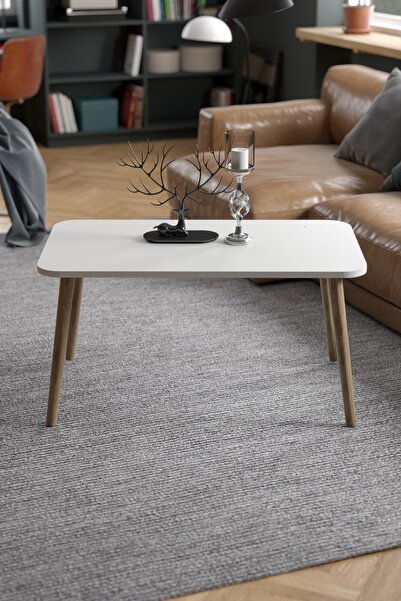 Cosargroup Orta Sehpa Ahşap Torna Ayak Mermer Desen 50x90