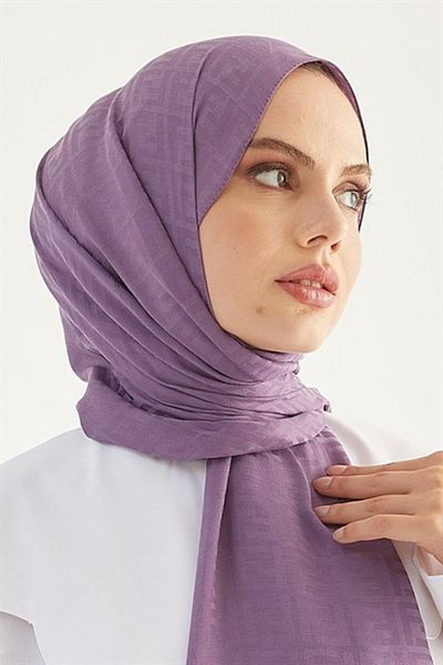 FRESCO SCARFS Γυναικείο Hijab Silky Cotton Jacquard F Pattern Shall*lilac