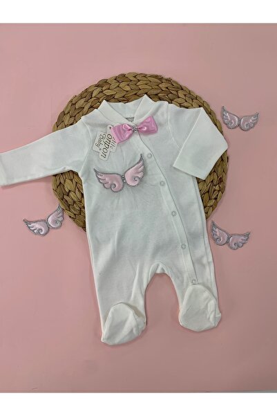 Petite Ponpon Baby طقم بذلة للفتيات حديثي الولادة 5 قطع إصدار المستشفى وردي ملاك