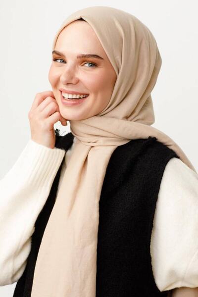 VALORSCARF Latte Pamuk Kraş Kadın Şal