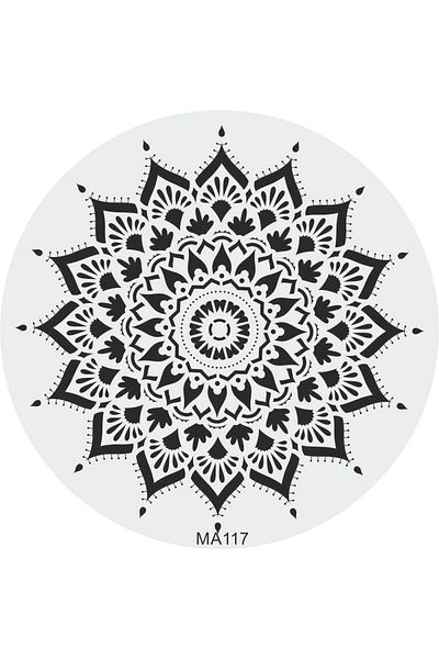 STENCİLTASARIM Stencil Design Ma117 Mandala Wall Wooden Glass Painting Pattern