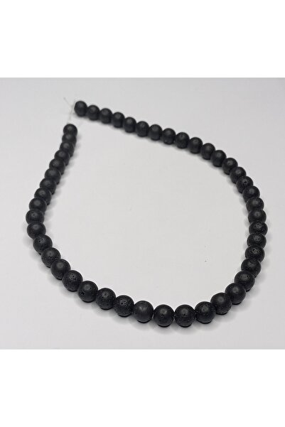 Öztürk لوازم المجوهرات حجر الحمم البركانية الطبيعي 1 سلسلة 6 مم