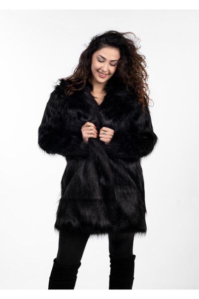 KürkZone Women's English Collar Imported Fur Short Coat