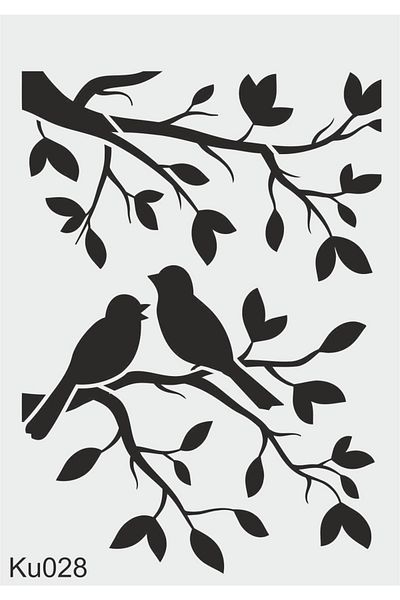 STENCİLTASARIM Stencil Design Ku028 Wall Wooden Glass Painting Pattern