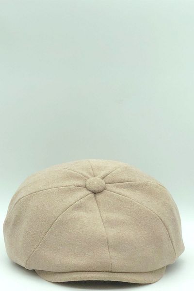 Hoppe Winter Woolen 8 Piece Cashmere Beige British Style Peaky Blinders Cap Hat