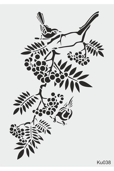 STENCİLTASARIM Stencil Design Ku038 Wall Wooden Glass Painting Pattern