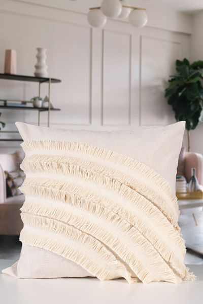 NDC HOME Special Design Single Linen Cream Cushion Cover