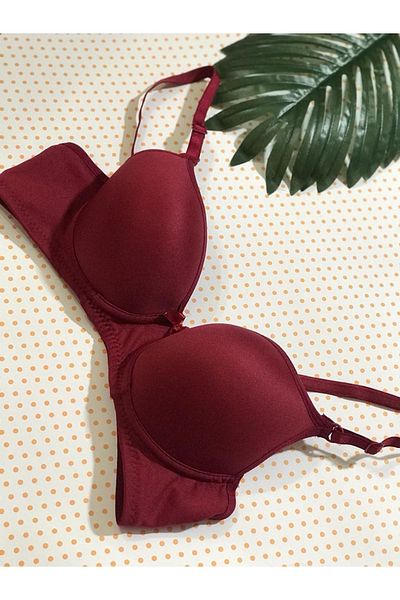Masal Lingerie Women's Burgundy Covered Padded Stylish Single Bra