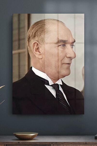 Decovetro Tablo din sticlă Ataturk în costum negru
