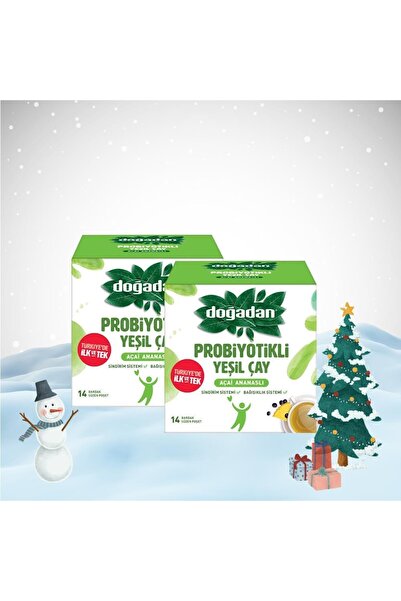 Doğadan Yılbaşı Paketi Probiyotikli Yeşil Çay Açai Ananaslı 14'lü X 2