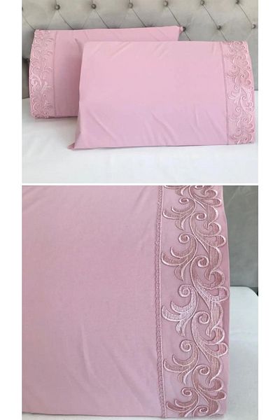 Çeyiz Bahçesi Ivy French Laced Powder 2-Piece Pillow Case 50&70