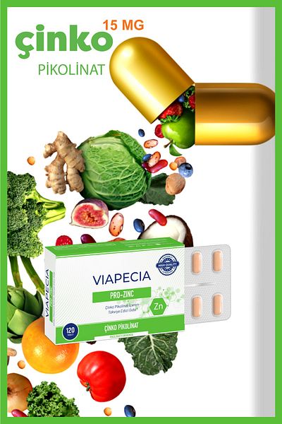Viapecia Pro-Zinc Zinc Picolinate 15 Mg 120 Tablets - Powerful Support for Hair and Nail Health