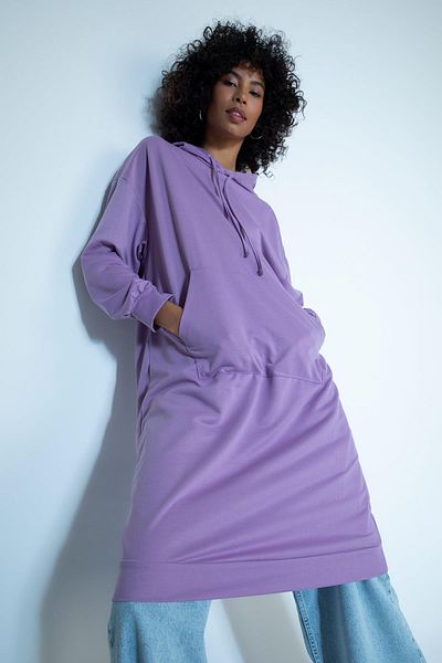 DeFacto Φούτερ με τσέπες καγκουρό με κουκούλα Oversize Tunic