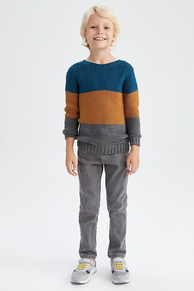 DeFacto Boy's Regular Fit Crew Neck Sweater
