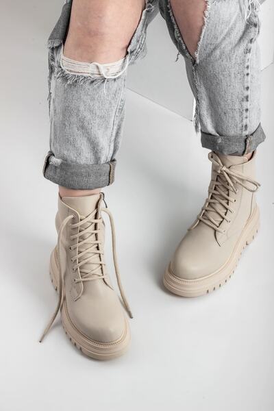 Lal Shoes & Bags Dámské kozačky Blisse Thick Sole-krémové