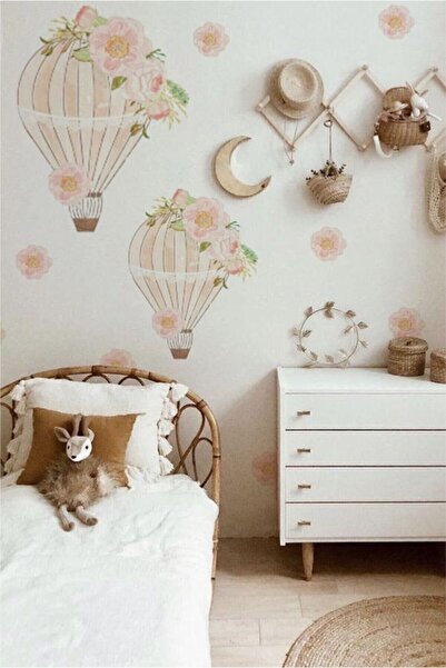 WALLHUMAN Çiçekli Balon Çocuk Odası Duvar Stickerı
