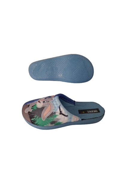 GEZER Unisex Çocuk Mavi-tavşan Figürlüev Içi Günlük Terlik