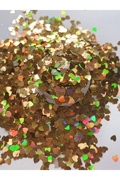 Sirius Hobi Epoksi Reçine Gold Hearts Kalp Tırnak Makyaj Chunky Glitter 5gr H...