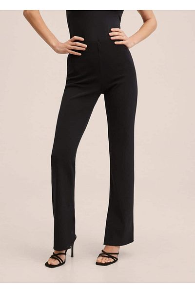 MANGO Woman Pantaloni largi, cu fante laterale