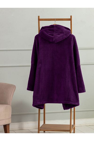 Mulberry Wellsoft Hooded Wearable TV Blanket Unisex Over Size - Purple