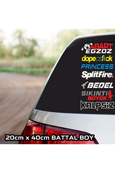 Fresh حروف الأمتعة على النافذة الخلفية من Abart Egzoz - مجموعة ملصقات بحروف ت...